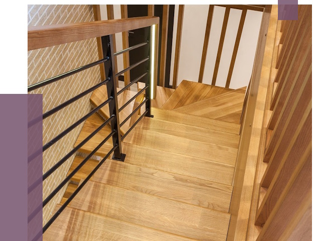 Лестницы из ясеня в Инте под ключ от 9939 руб. 
