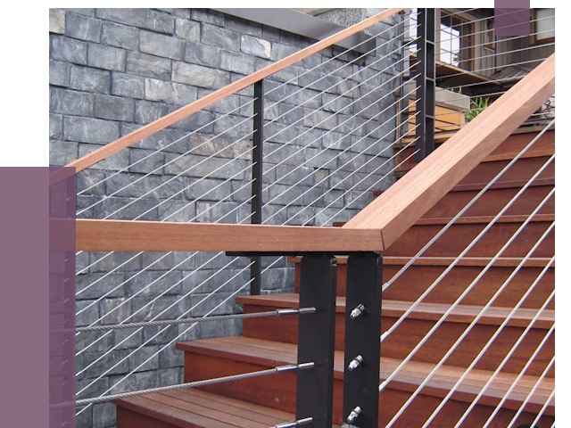 Тросовые перила под ключ в Инте от 7708 руб. 