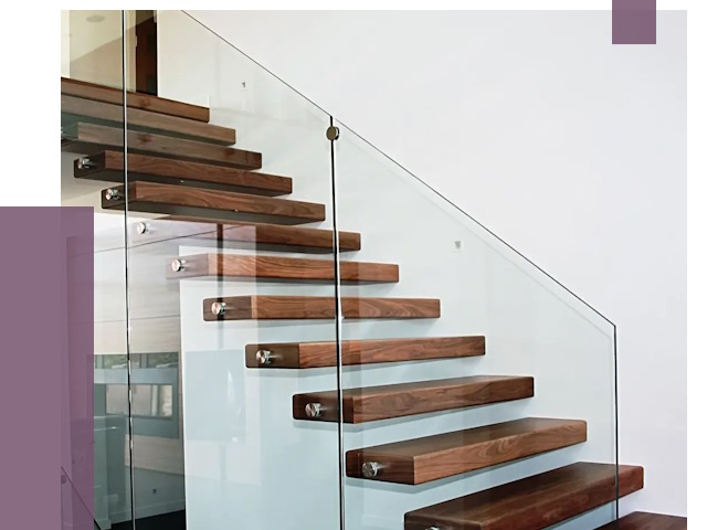 Стеклянные перила для лестницы в Инте от 14706 руб.