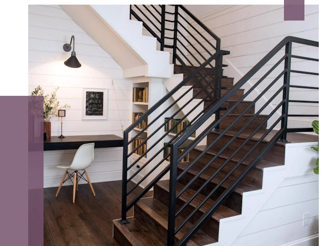 Перила для лестницы в доме в Инте от 7353 руб. — ПРОЛЁТ-Инт