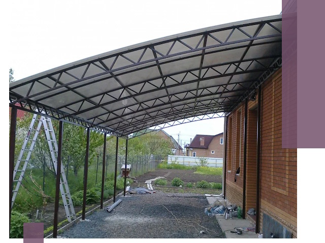 Профессиональный монтаж навесов под ключ в Инте