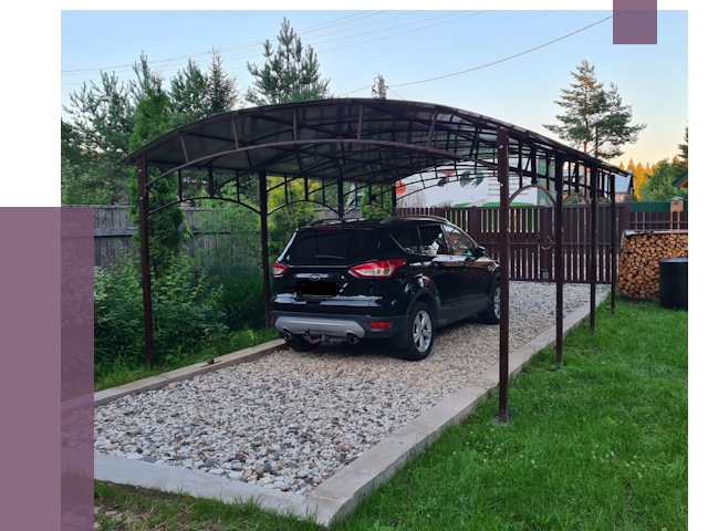 Навесы для автомобиля в Инте от 13032 руб.  | ПРОЛЁТ-Инт