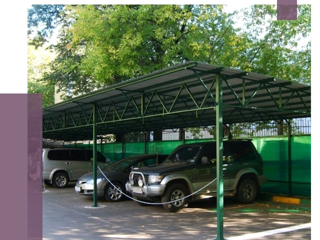 Навесы для парковки в Инте от 79615 руб. заказать | ПРОЛЁТ-Инт