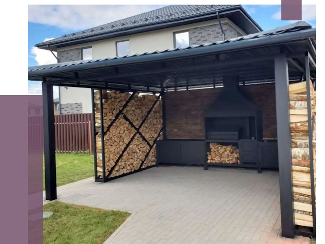 Навесы для барбекю в Инте от 12627 руб. под ключ | ПРОЛЁТ-Инт