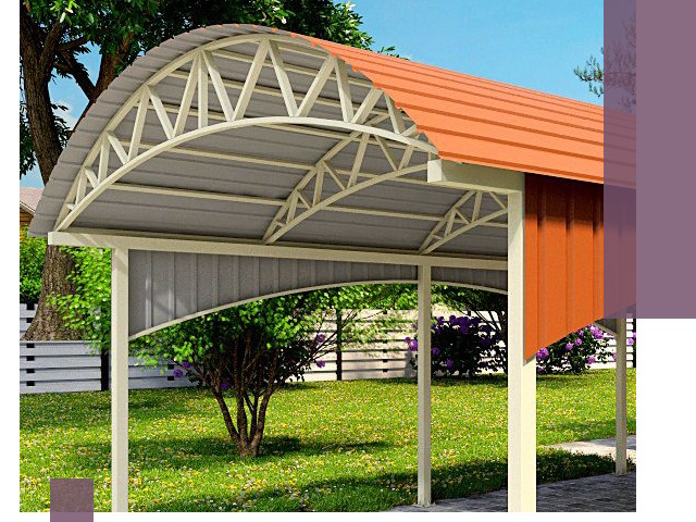 Навесы из профнастила под ключ в Инте — установка и монтаж