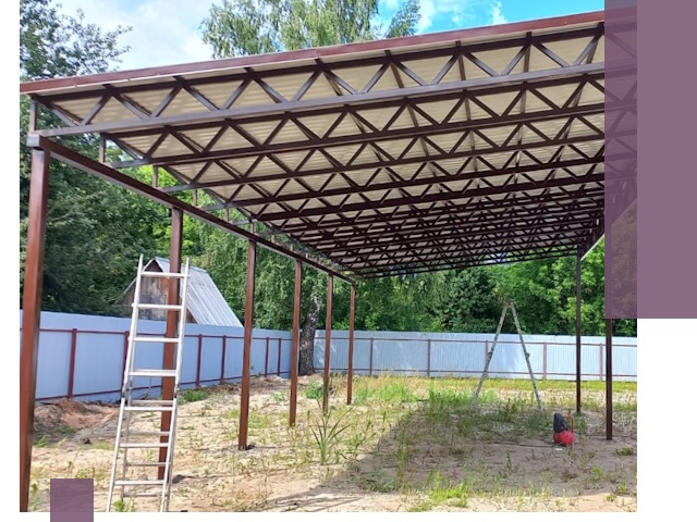 Односкатные навесы под ключ в Инте — изготовление и монтаж