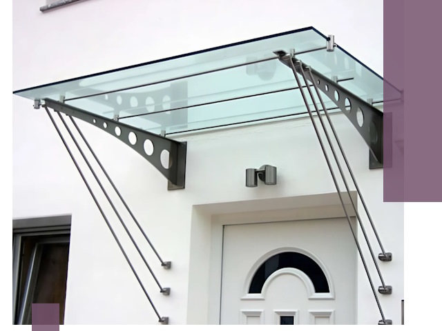 Козырьки над входом под ключ в Инте — изготовление и монтаж