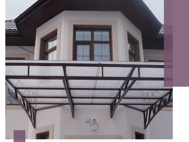 Козырьки из поликарбоната под ключ в Инте