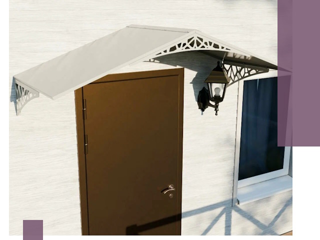 Металлические козырьки на входы и террасы в Инте