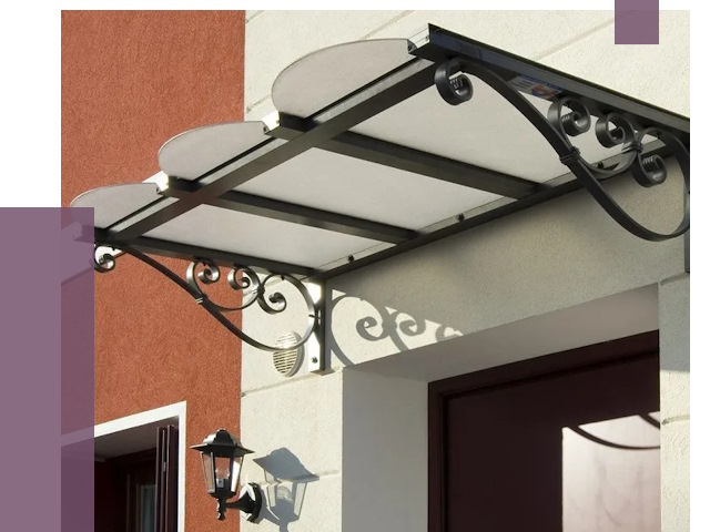 Односкатные козырьки в Инте от 8316 руб.  | ПРОЛЁТ-Инт