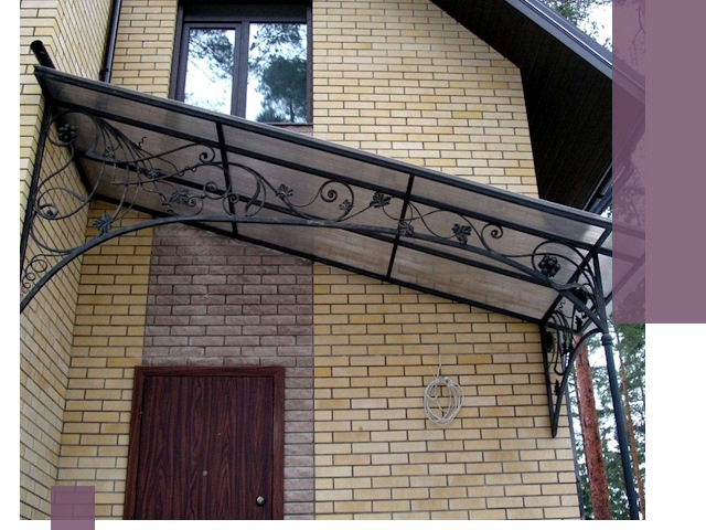 Односкатные козырьки из металла под ключ в Инте