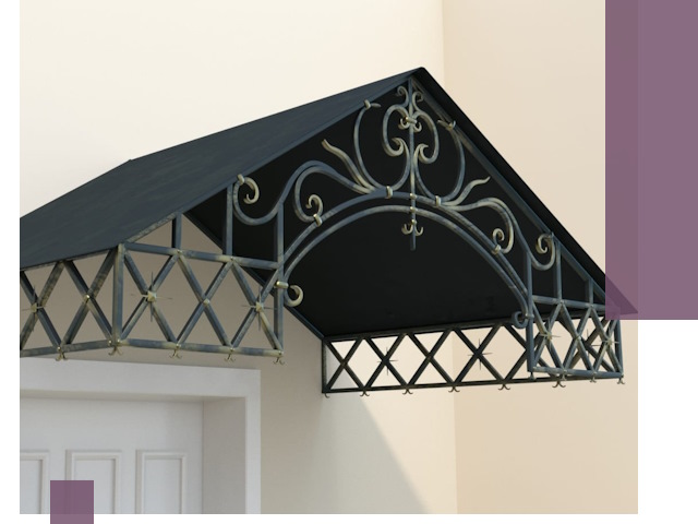 Двускатные металлические козырьки под ключ в Инте